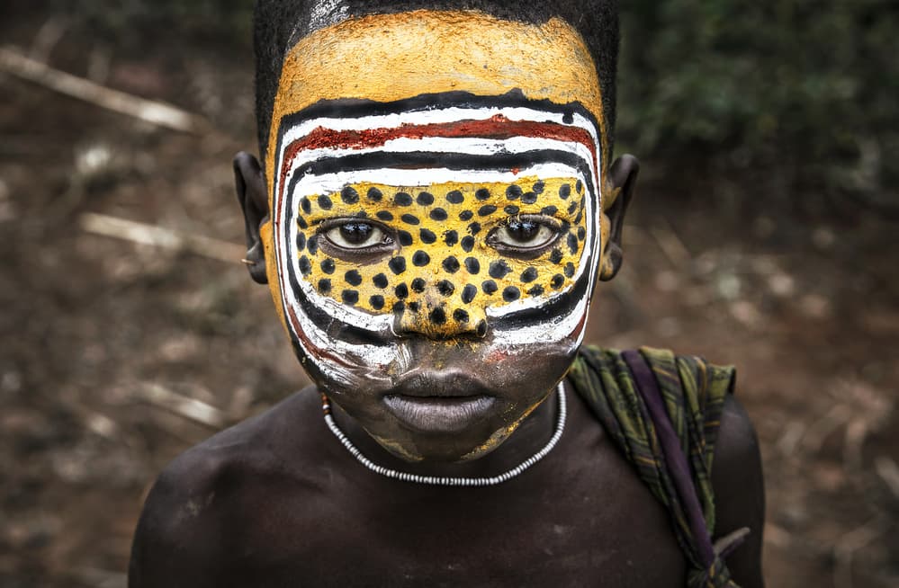 Painted Tribal Child by Joxe Inazio Kuesta Garmendia — canvas wall art