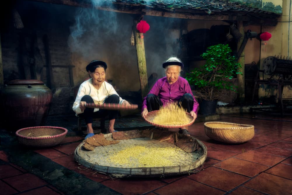 Joyful Sifting Women by Ricardo Gayan — canvas wall art