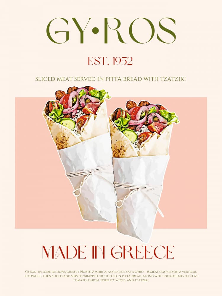 Authentic Greek Gyros by Nazma Khokhar — canvas wall art