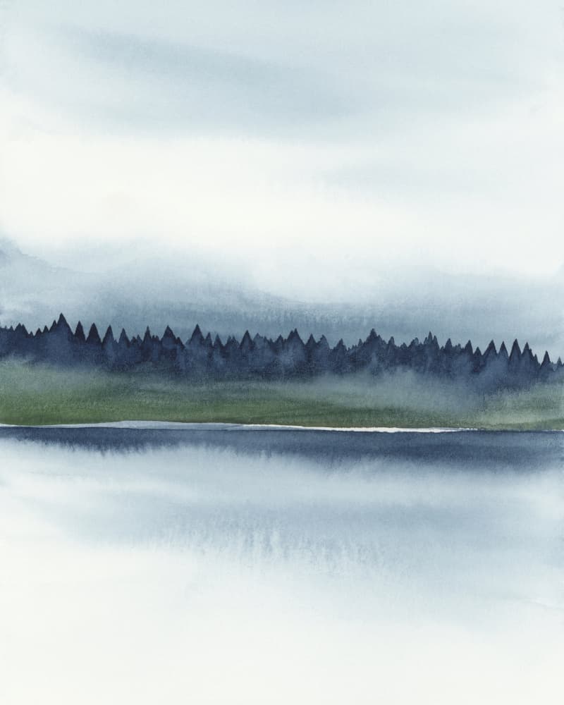 Misty Forest Lake by Rachel Elise — canvas wall art