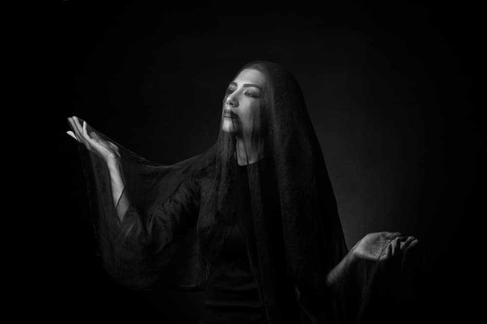 Mysterious Veiled Woman by Mehdi Mokhtari — canvas wall art