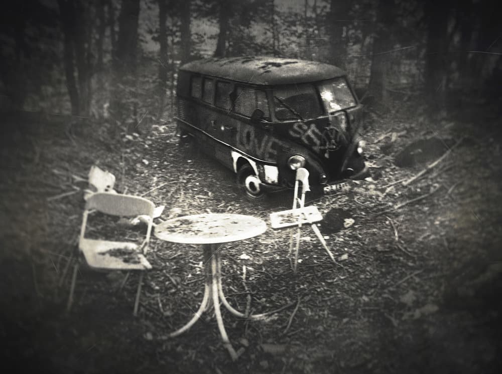 Abandoned Love Bus by Holger Droste — canvas wall art