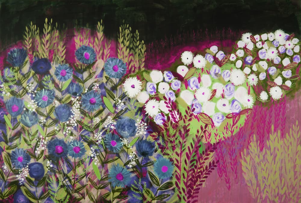 Vibrant Floral Garden by Shelley Hampe — canvas wall art