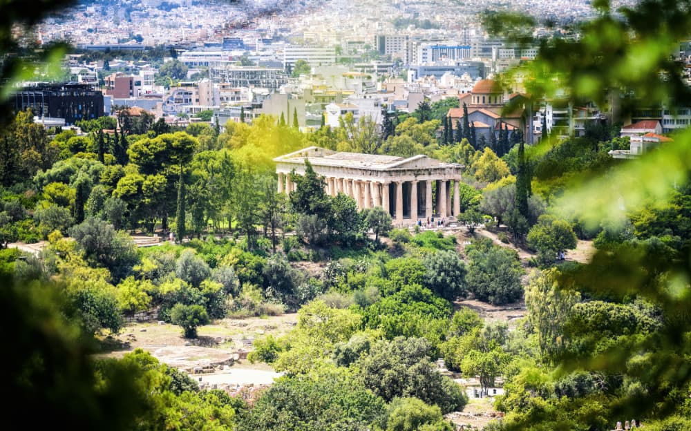 Ancient Athens Vista by Merthan Kortan — canvas wall art