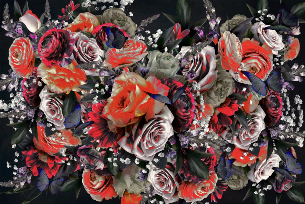 Dark Floral Romance by Sue Skellern — canvas wall art