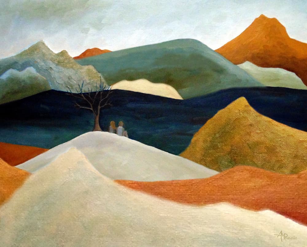 Serene Mountain Couple by Angeles M. Pomata — canvas wall art