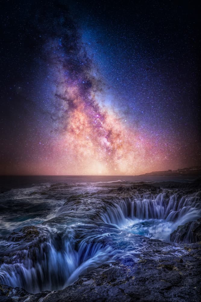 Milky Way Ocean Pools by Marcel Egger — canvas wall art