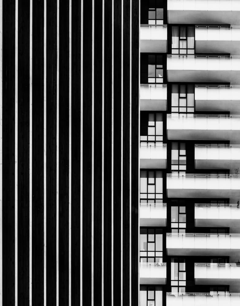 Architectural Lines Contrast by Wayne Pearson — canvas wall art