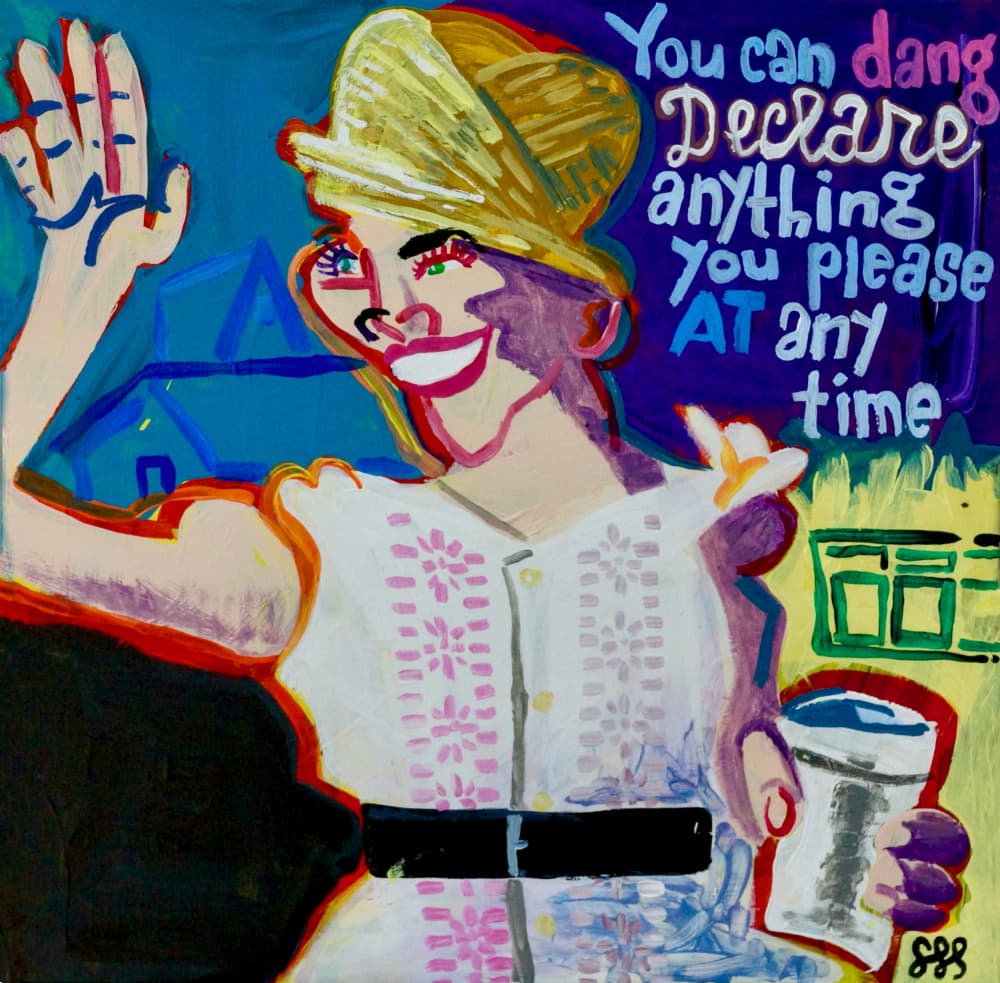 Waving Woman's Declaration by Steve Spencer — canvas wall art