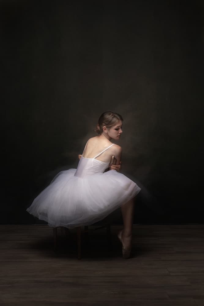 Graceful Ballerina Poised by Domenico Petrocca — canvas wall art