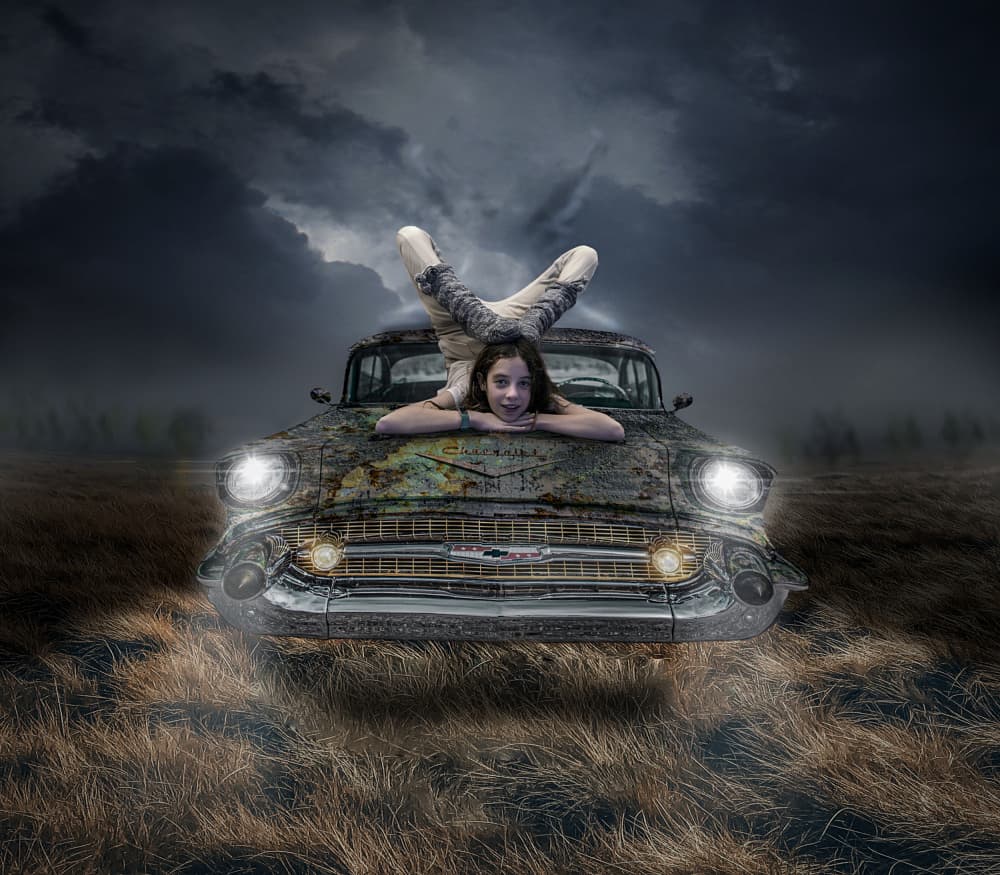 Girl On Rusty Classic by Gabrielle Halperin — canvas wall art