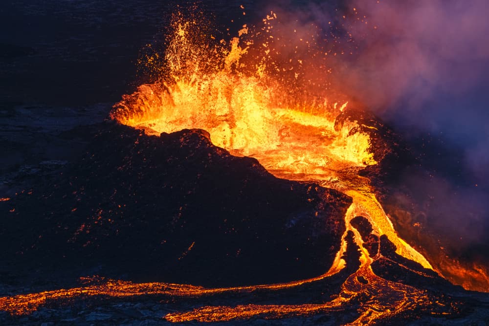 Fiery Lava Eruption by David Martin Castan — canvas wall art