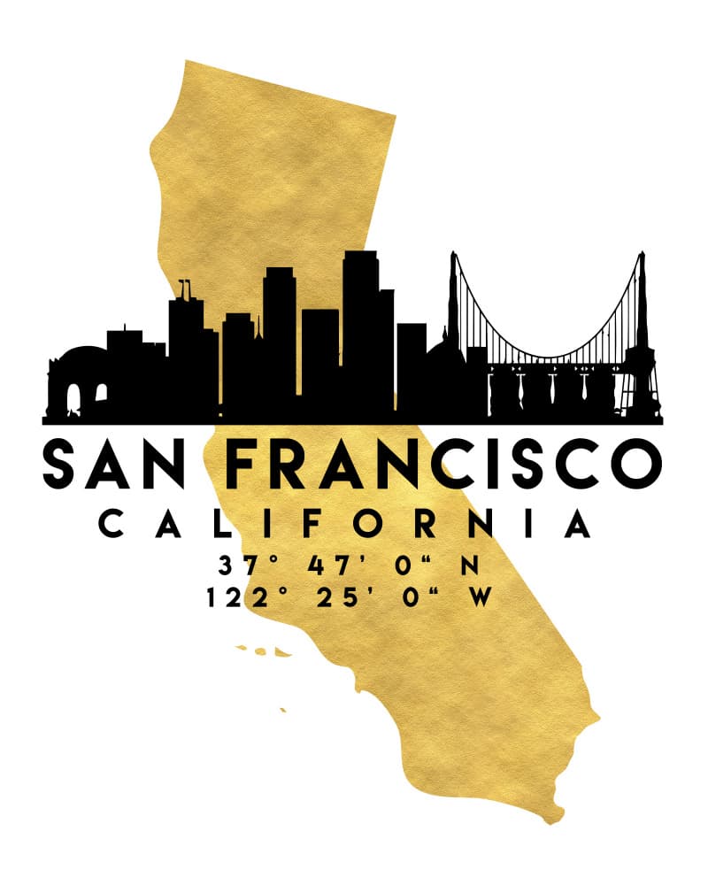 San Francisco Gold Skyline by Emiliano Deificus — canvas wall art