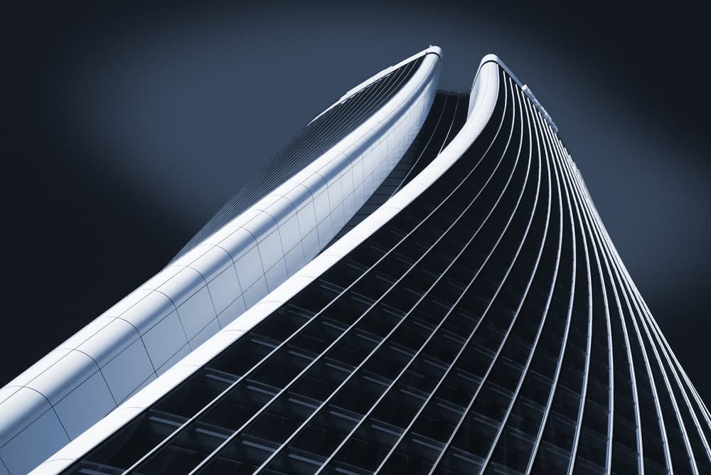 Modern Curved Skyscraper by Mike Kreiten — canvas wall art