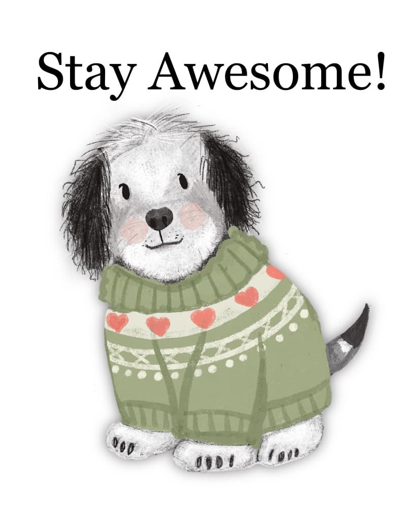 Awesome Puppy Sweater by Saba Rauf — canvas wall art