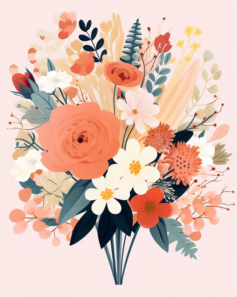 Soft Floral Bouquet by Emiliano Deificus — canvas wall art