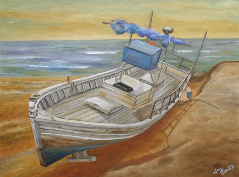 Rustic Beached Boat by Angeles M. Pomata — canvas wall art