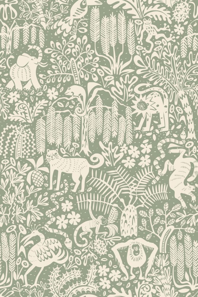Whimsical Jungle Wildlife by Annick — canvas wall art