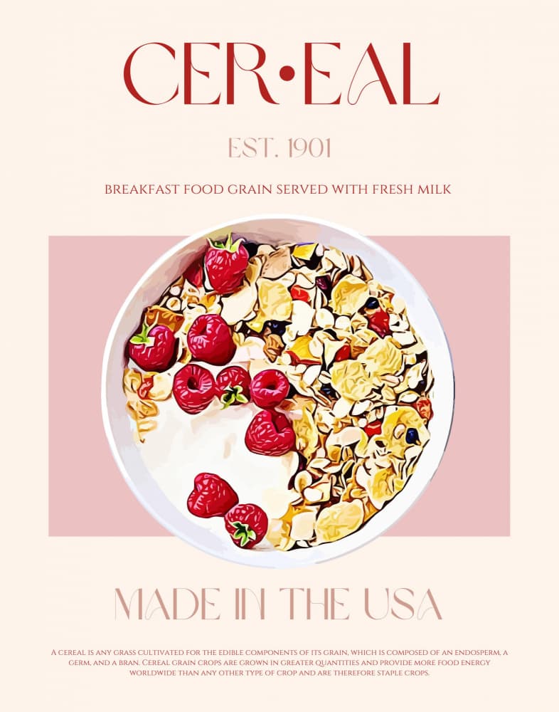 Retro Breakfast Cereal by Nazma Khokhar — canvas wall art