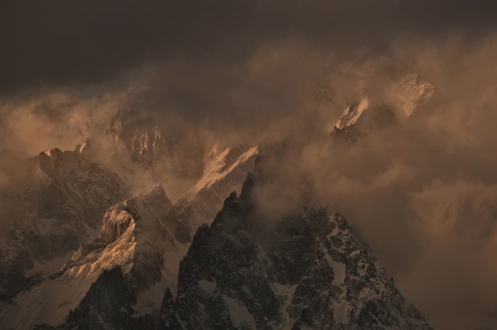Dramatic Golden Peaks by Claudio Moretti — canvas wall art