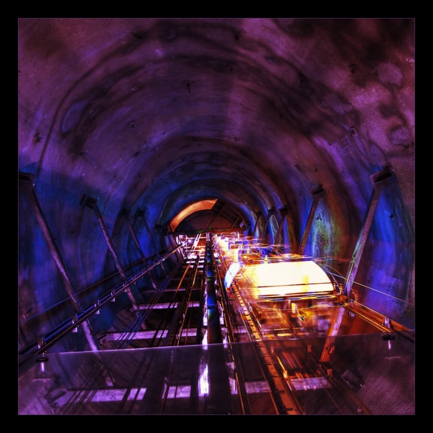 Glowing Subway Tunnel by Klaus Ratzer — canvas wall art