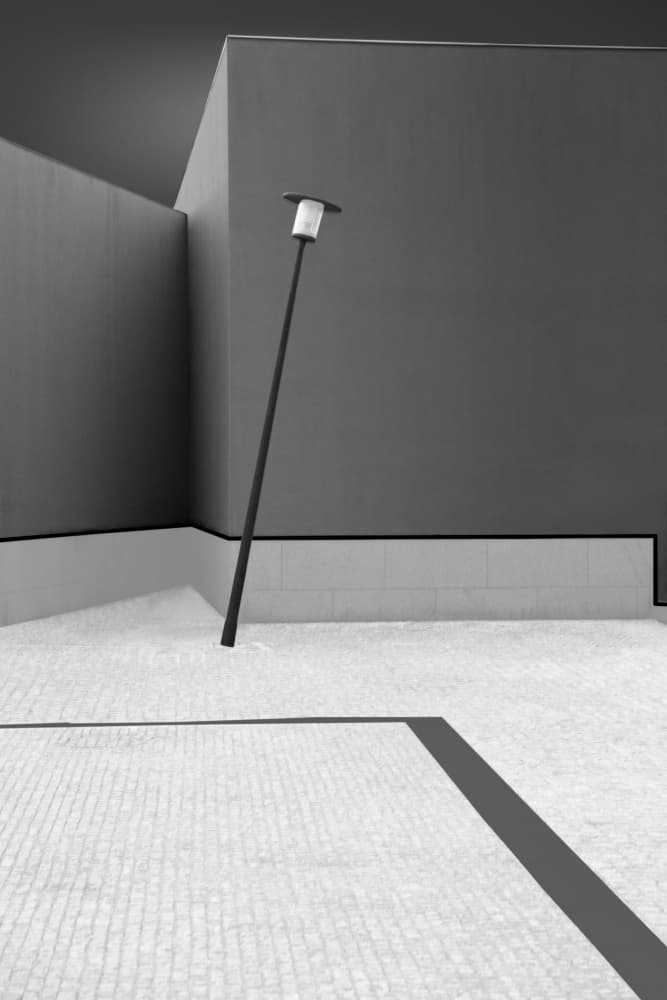 Minimalist Street Light by Olavo Azevedo — canvas wall art