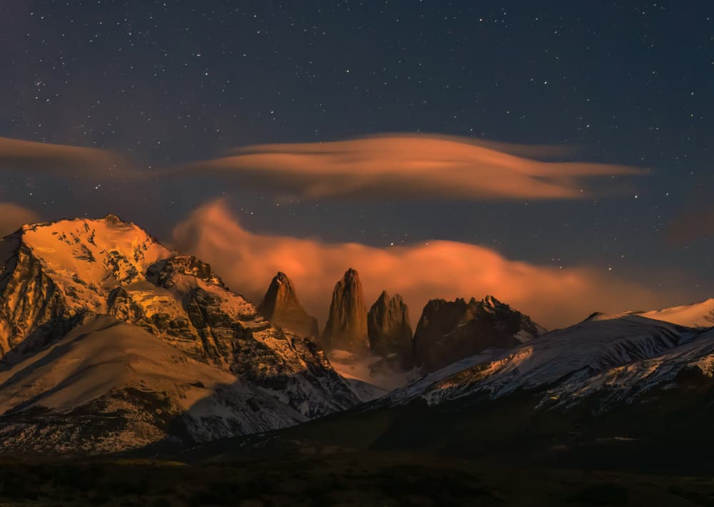 Torres del Paine Night by Ruiqing P. — canvas wall art