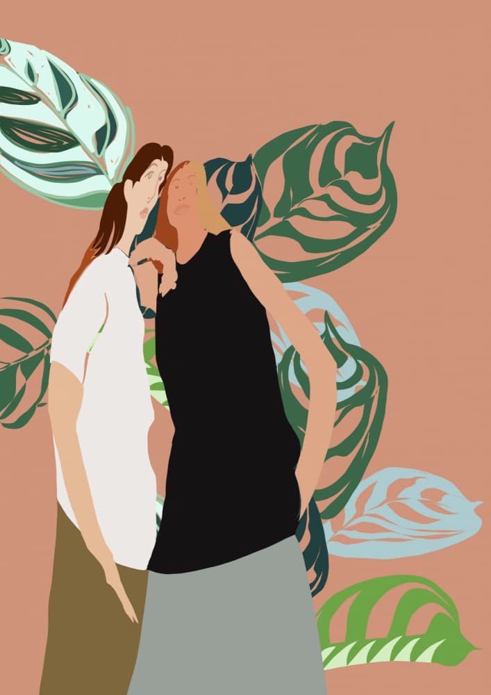 Serene Botanical Embrace by casa cartissi — canvas wall art