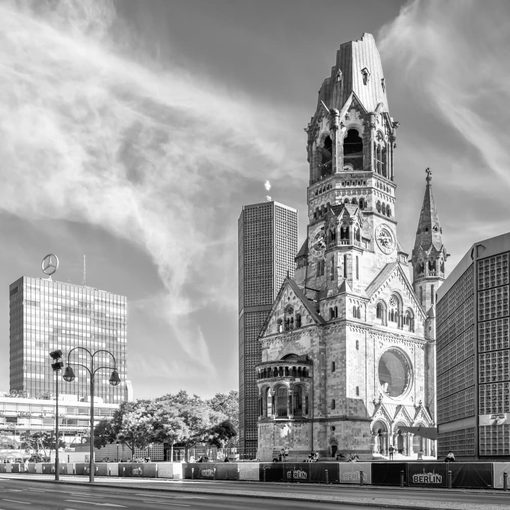 Berlin's Memorial Church by Melanie Viola — canvas wall art