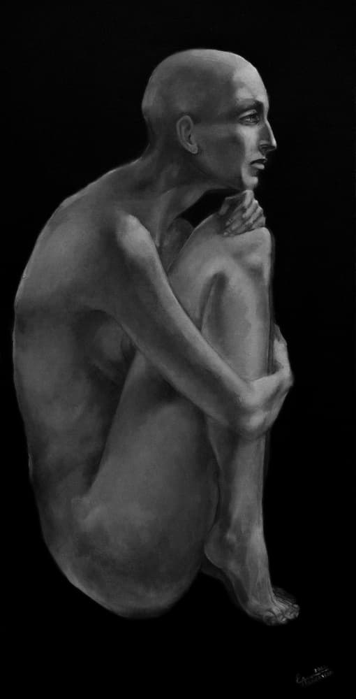Contemplative Nude Figure by Ekaterina Andersson — canvas wall art