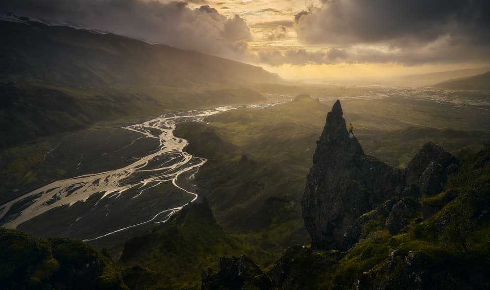 Majestic Valley Peak Light by Javier de la Torre — canvas wall art