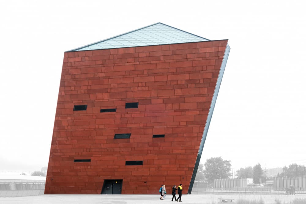 Angular Red Architecture by Rolf Endermann — canvas wall art