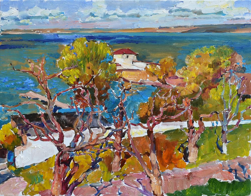 Vibrant Coastal View by Andrii Kutsachenko — canvas wall art