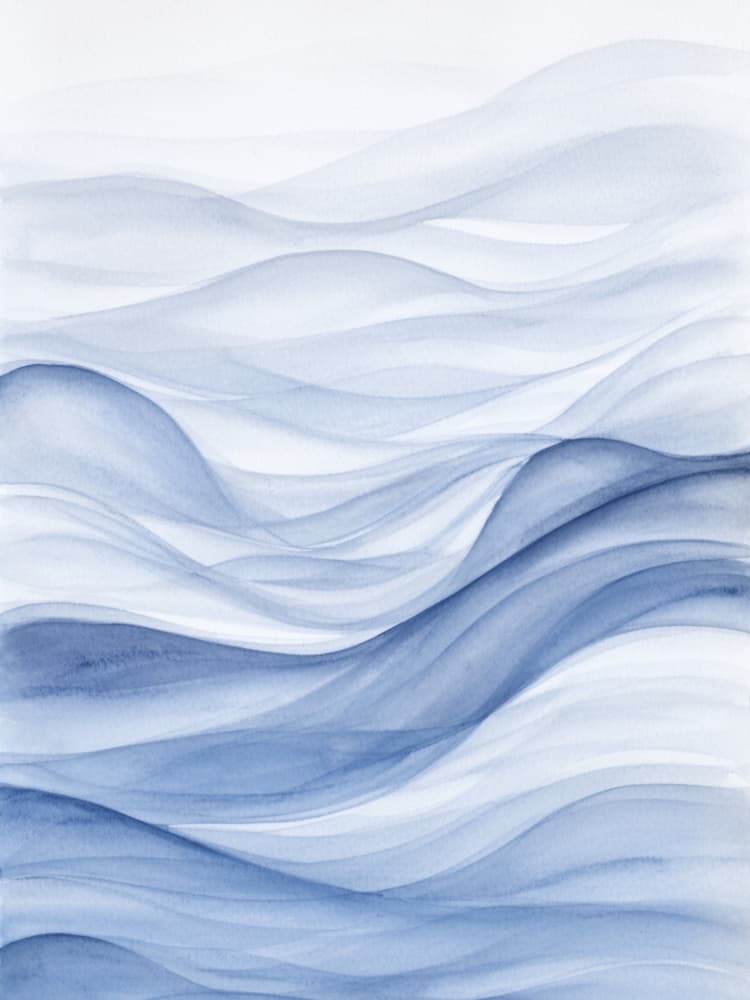 Serene Blue Waves by Ohkimiko — canvas wall art