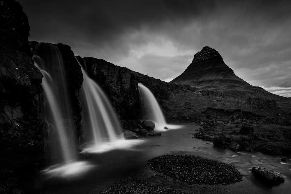 Moody Kirkjufell Falls by Nina Pauli — canvas wall art