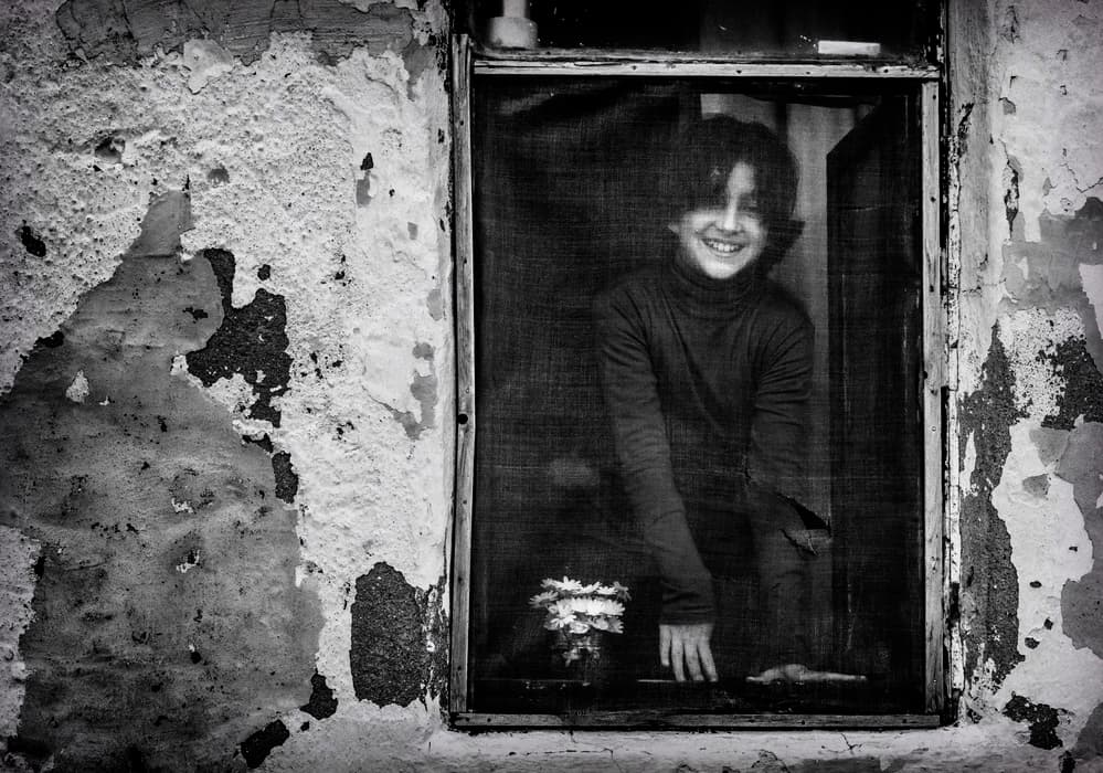 Child's Window Smile by Ömer Ates Kızıltug — canvas wall art