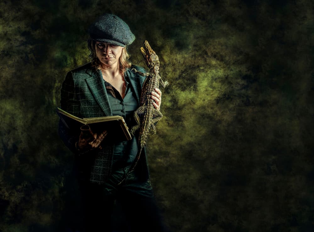 Alligator Book Portrait by gNo — canvas wall art