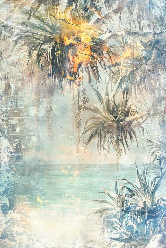 Dreamy Tropical Palms by Rafal Kulik — canvas wall art