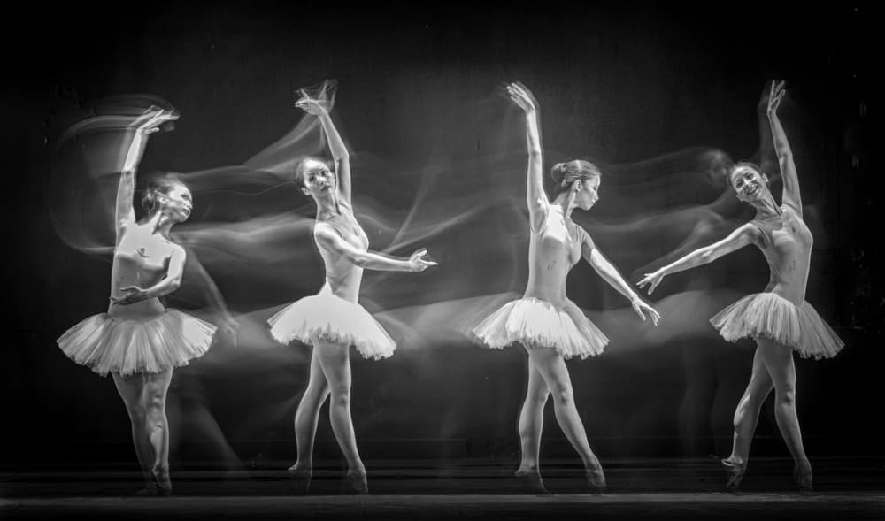 Ballet Dancers in Motion by Angela Muliani Hartojo — canvas wall art