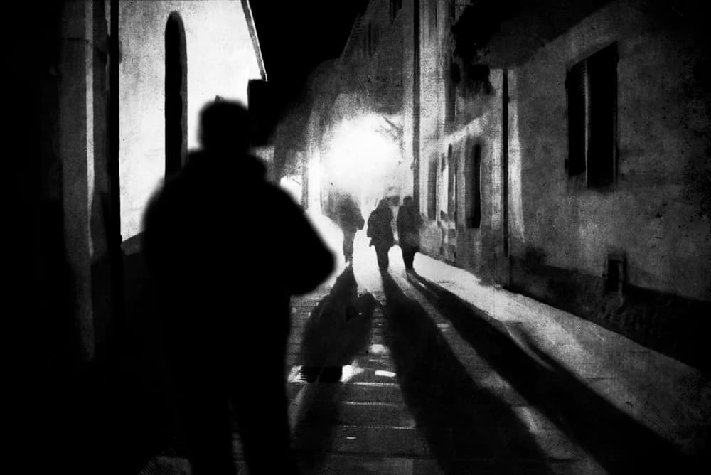 Night Street Shadows by Nicodemo Quaglia — canvas wall art