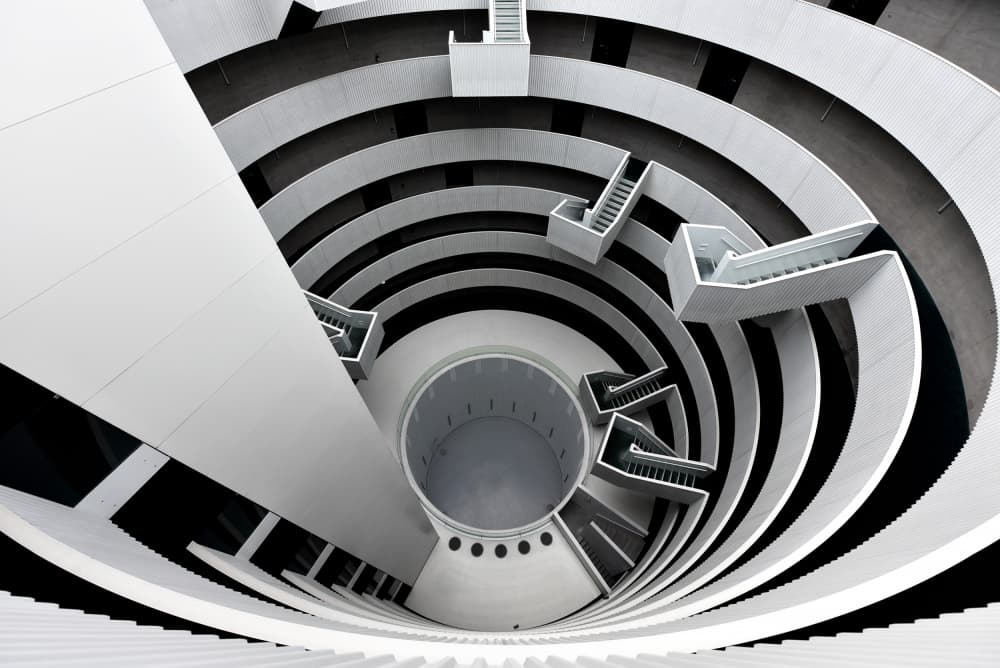 Modern Spiral Architecture by Jorge Pimenta — canvas wall art