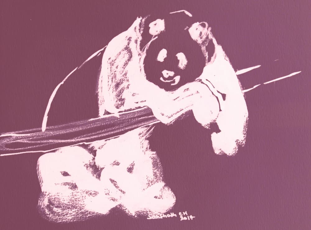 Sleepy Panda Branch by Santhosh ch — canvas wall art