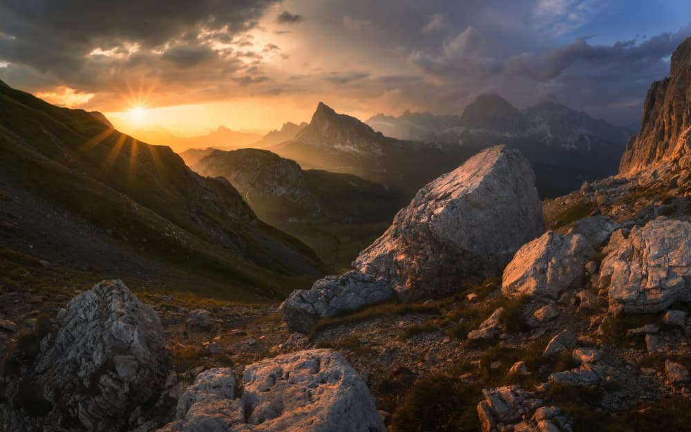 Majestic Mountain Sunset by Tomasz Rojek — canvas wall art