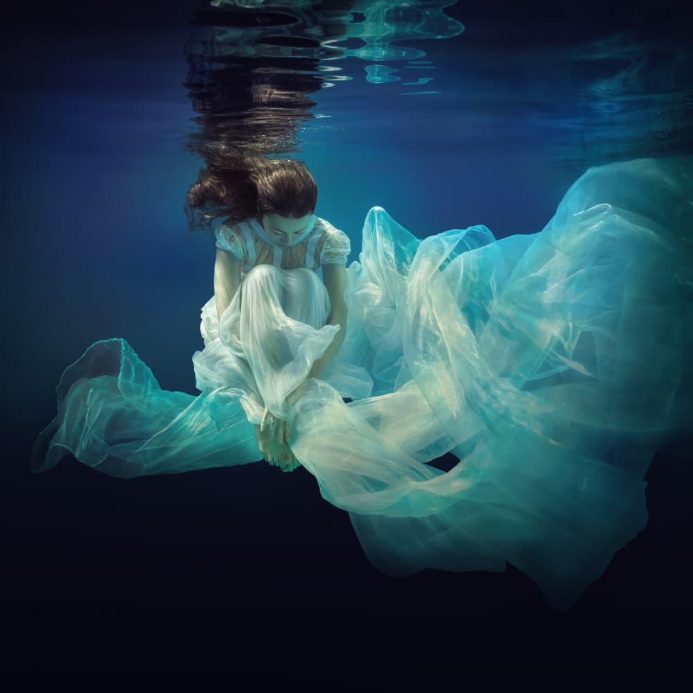 Graceful Underwater Solitude by Dmitry Frizel — canvas wall art