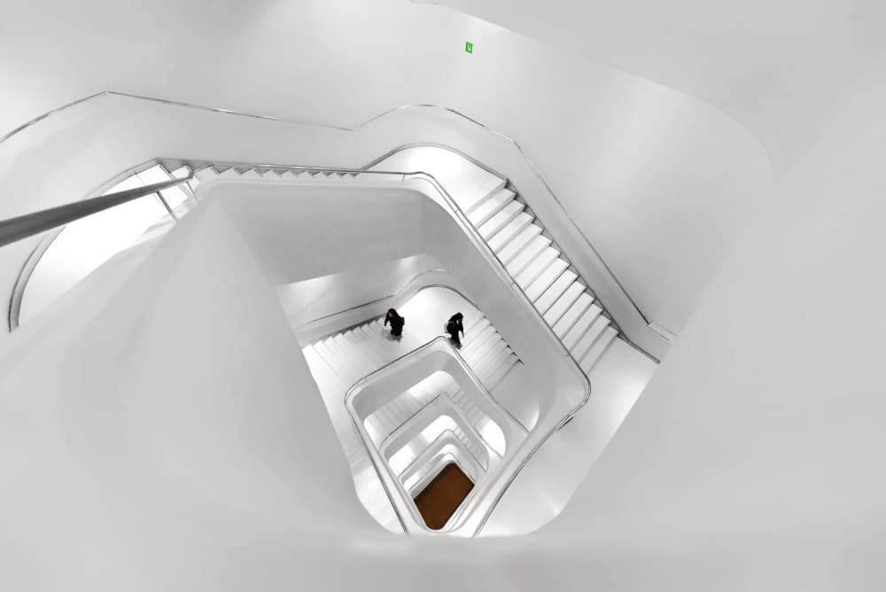 Modern White Staircase by Jorge Pimenta — canvas wall art