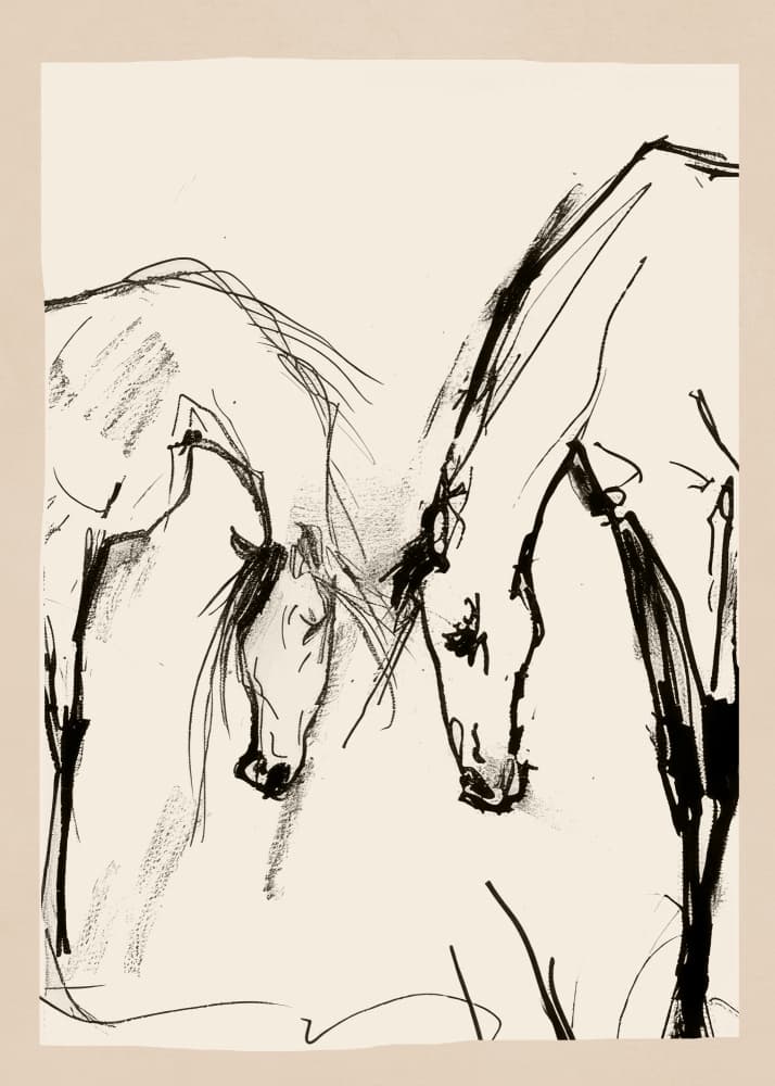 Gentle Horse Sketch by Nadjaa — canvas wall art