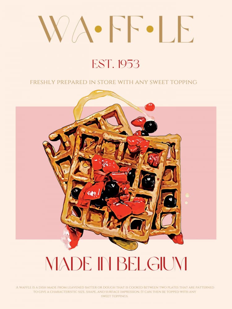 Sweet Belgian Waffles by Nazma Khokhar — canvas wall art