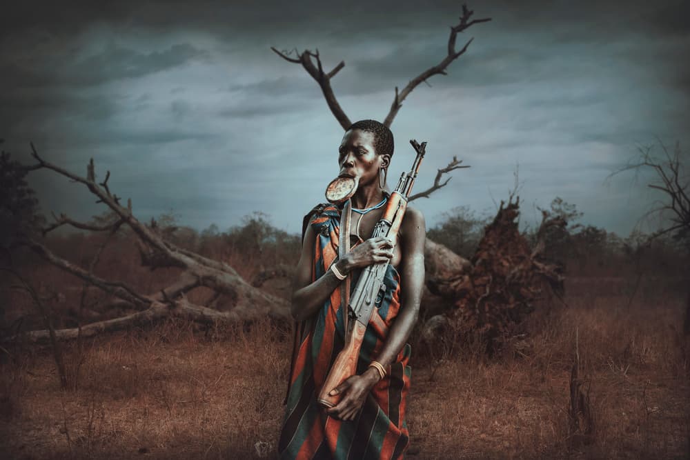 African Warrior Portrait by Svetlin Yosifov — canvas wall art