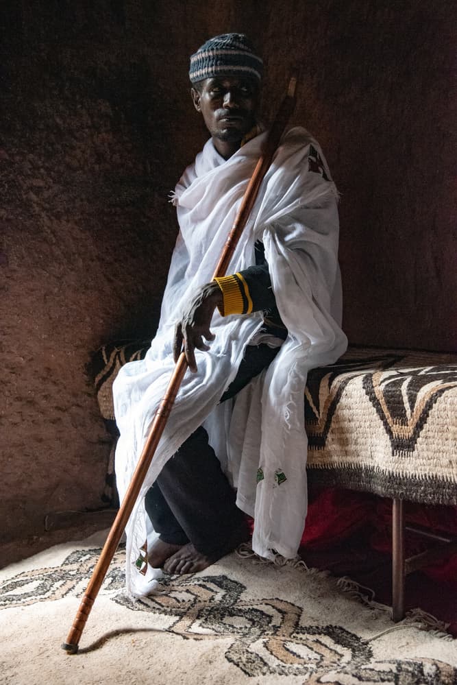 Ethiopian Man With Staff by Linda Wride — canvas wall art