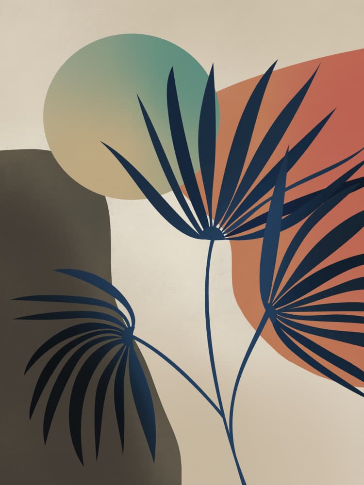 Serene Desert Palms by Little Dean — canvas wall art